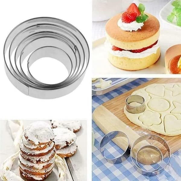 5 stk. rund kiksform i rustfrit stål til dumplingdej