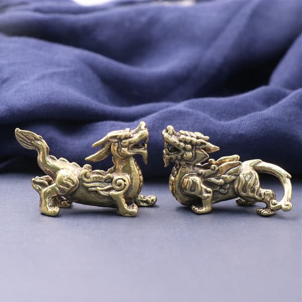 Retro Messing Ancient Beast Flying Pixiu Home Decor Ornaments Fi B