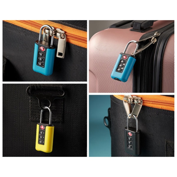 TSA Customs Lock Anti-Theft Lille hængelås Kabel Luggage Lock Co yellow