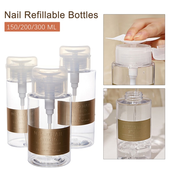 150/200/300 ml Nail Art Pump annostelija tyhjän pullon poistoaine Mak 150ML