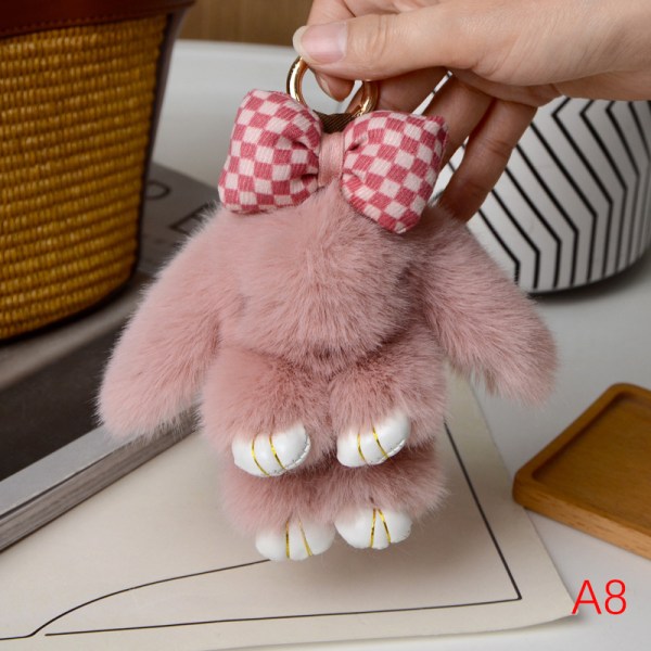 Mini Hair Bow Riipuslaukkuhihna Auton avaimenperä ja Bunny Couple P A8