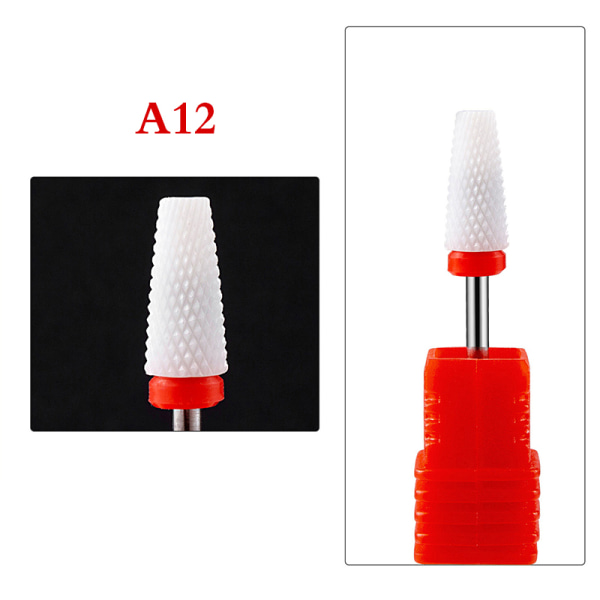 1 STK Keramisk Tungsten Nail Drill Bits Fil for elektrisk manikyr A12