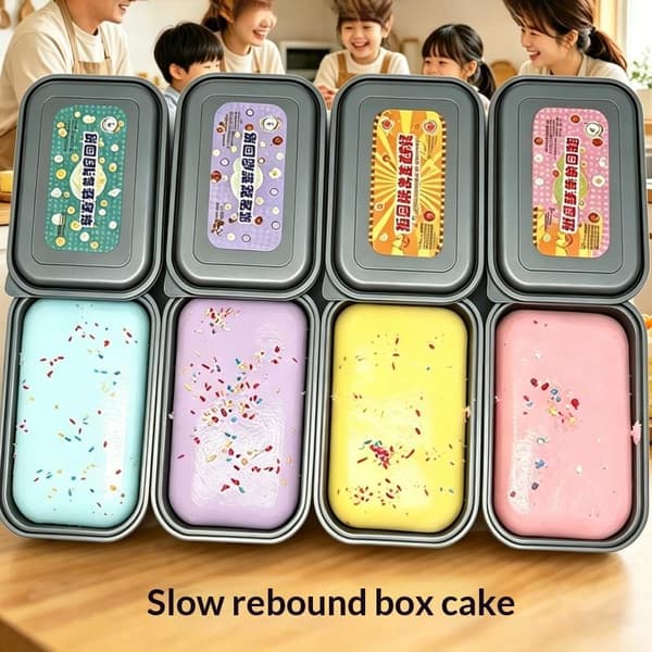 Sticky Box Cake Långsamt Stigande Leksaksglass Sensorisk Fidgetleksak A Blue