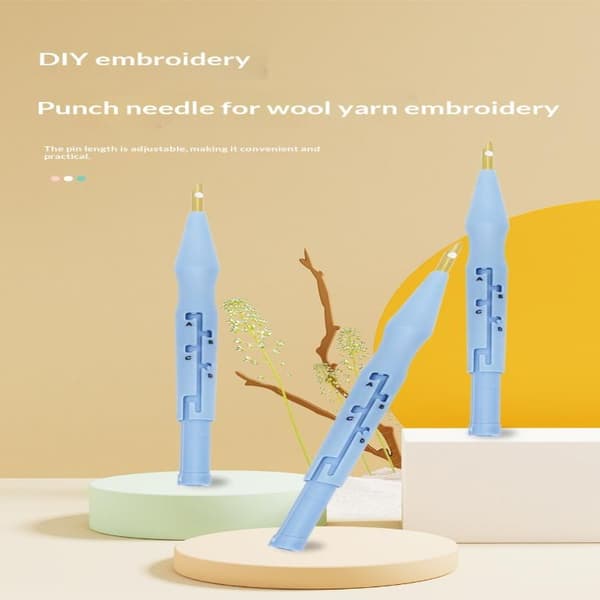 Broderisett Punch Stitching Tool Magisk Broderistrikking Blue
