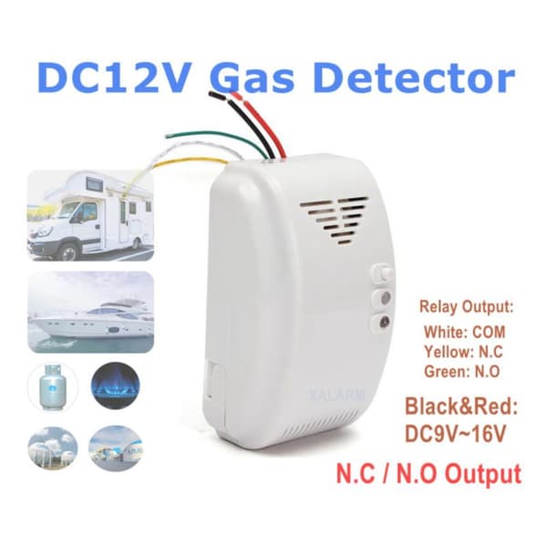 1 stk. propan-butan-sensor 12V gasdetektorsensor LED-blitzalarm