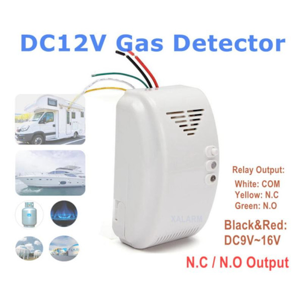 1 stk propan butan sensor 12V gassdetektor sensor LED blits Al