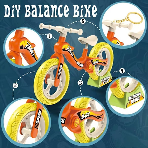 1 st Mini Cykel DIY Simulering Balansbil Avtagbar Montering A2