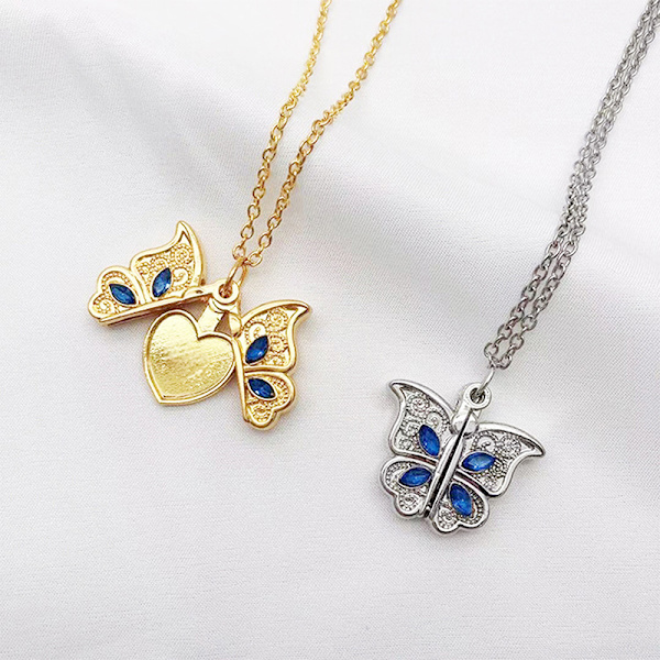 Butterfly I Love You Heart Luckly Butterfly Halsband för kvinnor A4