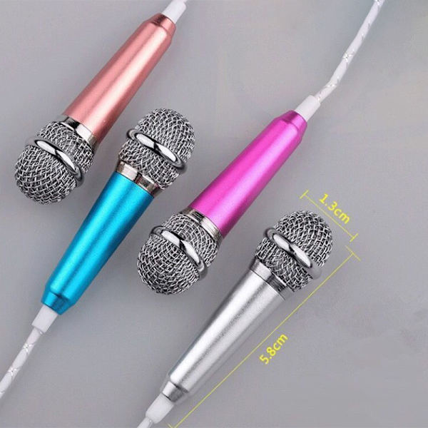 Mikrofon 3,5 mm Stereo Studio Mic KTV Karaoke Mini Mikrofon Silver