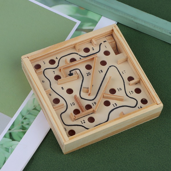 Treleketøy Labyrint Puslespill Brettspill Rolling Toy Ball Maze An