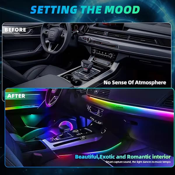 Universal Akryl LED Ambient Lysstrimmel RGB Atmosfære Inter A5