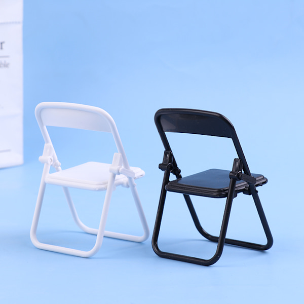 Mini Stol 1:12 Dukkehus Miniature Stol Foldestol Lænestol White