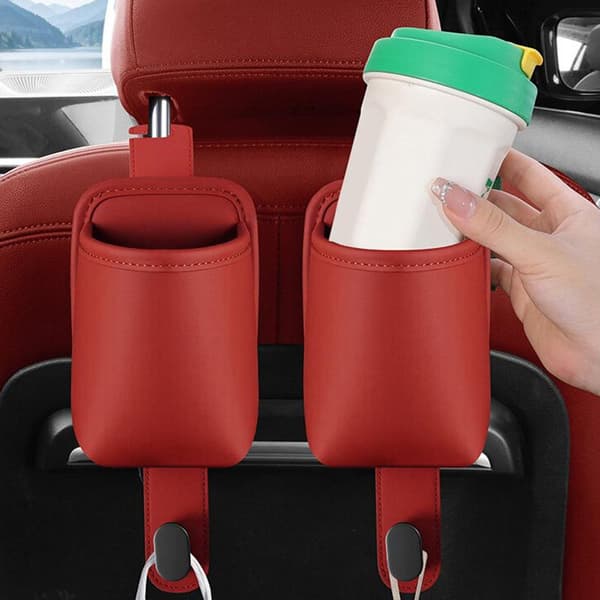 Koppholdere for bilseterygg Premium Organizer med drikkeholder White