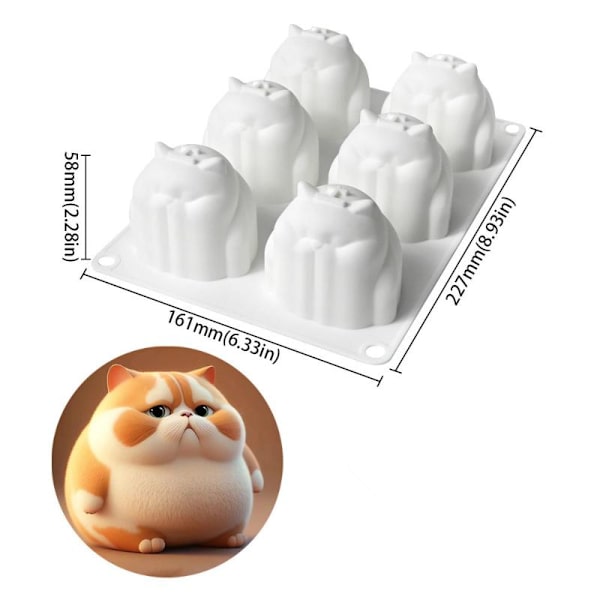 3D Dejlig Kat Budding Mousse Form DIY Dyr Mochi Dessert Cho B