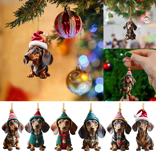Hund Jul hængende ornamenter Tegnefilm Hund hængende vedhæng Pe A2