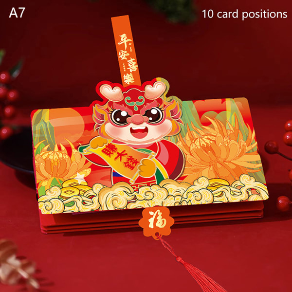 10 Slots Red Envelope uudenvuodenkoristeet Dragon Year HongBao A7