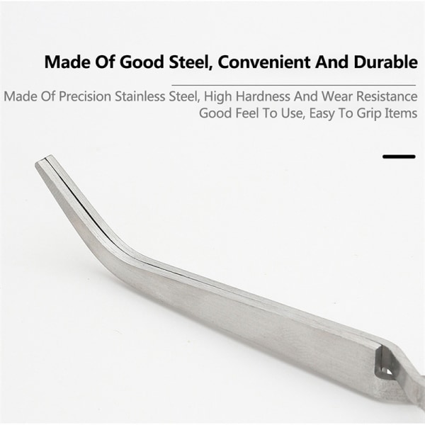 1 Stk rustfritt stål Nail Shaping Pinsett for UV Gel Tips Nail Silver