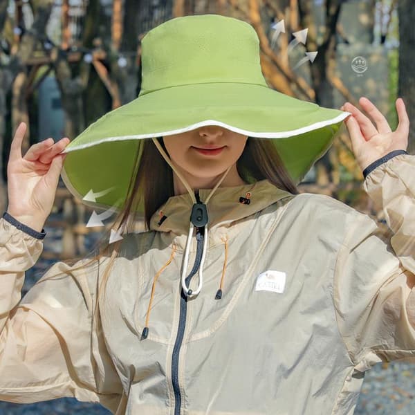 Fiskehatt med brem, pustende sommer utendørs solhatt A2