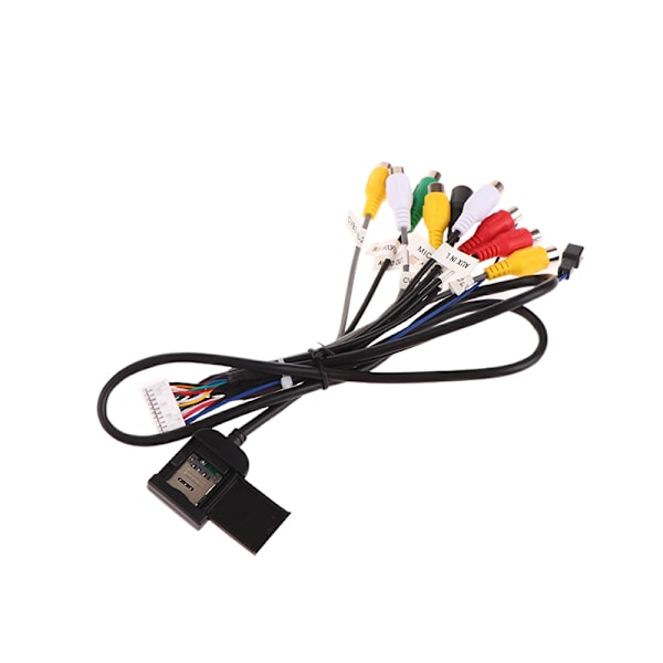 Bilradiokabel 20-pin RCA-udgang AUX ledningsnet Ledningstilslutning 8 Head w/Card Slot