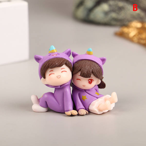 1Pair e Creative Cartoon Purple Pyjama Pariskunta Auton koristelu O B