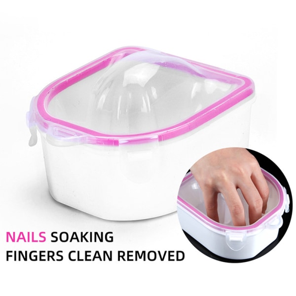 Plast Förtjockning Soaker Bowl Manikyr Nail Art Gel Polish Ta bort Pink