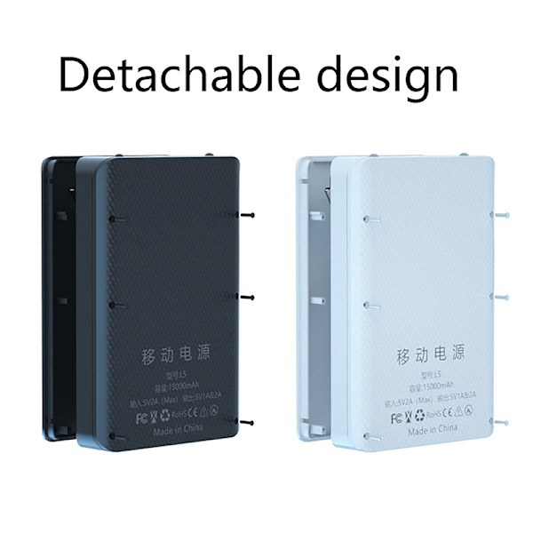 5*18650 Batteri Power Bank Case 10W Holder Batteri Oppbevaringsboks Black
