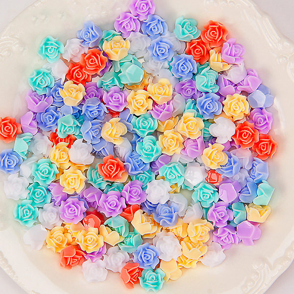 50 kpl 3D Mini Flower Flatback Resin tarvikkeet Tee-se-itse askartelupuhelin 01