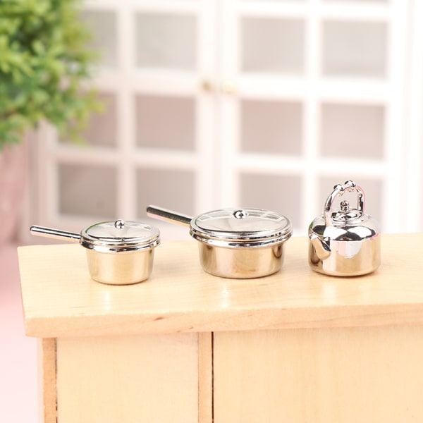 1/12 Dockhus Mini Köksgeråd Modell Dockhus Kök Pot Spa A2