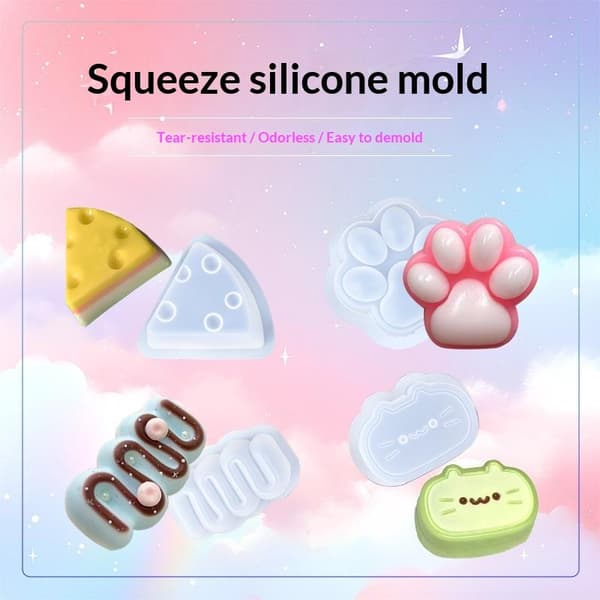 Tegneserie 3D Katt Ost Silikonform DIY Pudding Mousse Gelé C A
