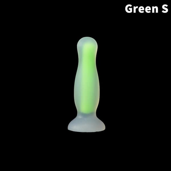 Lysende anale legetøj G-punktsstimulator Buttplug Jelly Glow Dildo Green M