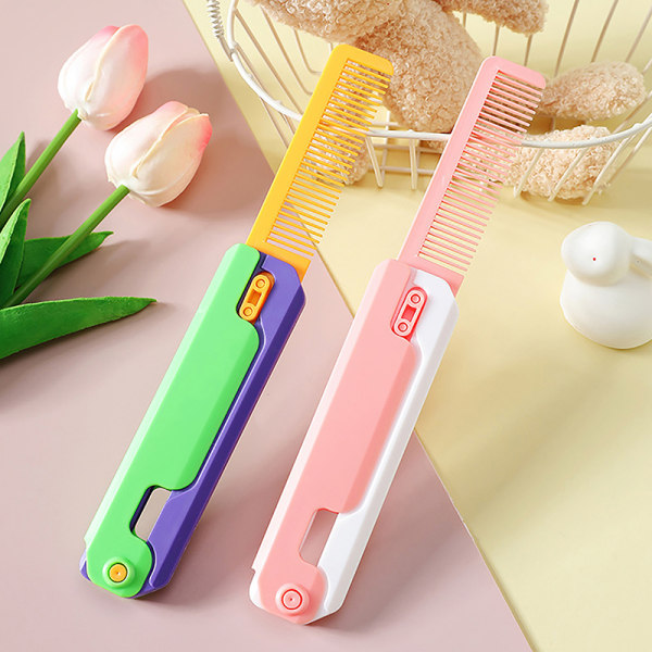 3D Gravity Comb Liten reddik Fold Shrink Pet Comb Pendant Anti B