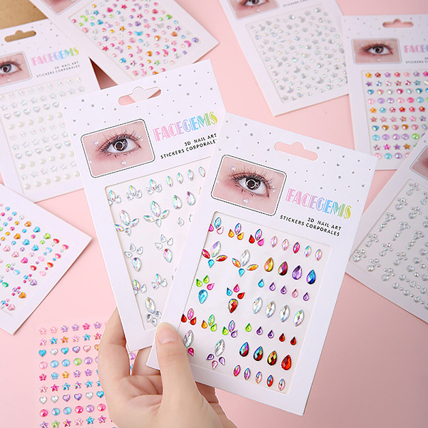 Face Gems Eye Jewels Festival Body Crystal Make Up Sticker Dia A4