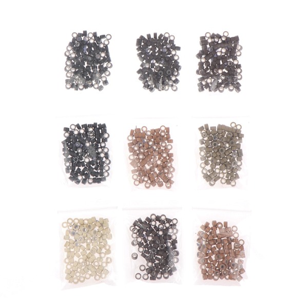 100 Stk Micro Silikone Forede Ringe Links Beads Crimp Beads Hår 3