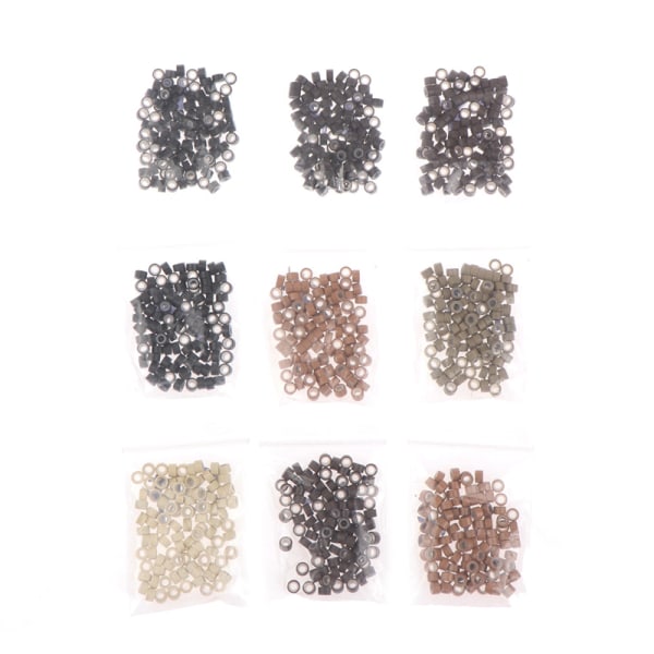 100 Stk Micro Silikone Forede Ringe Links Beads Crimp Beads Hår 4