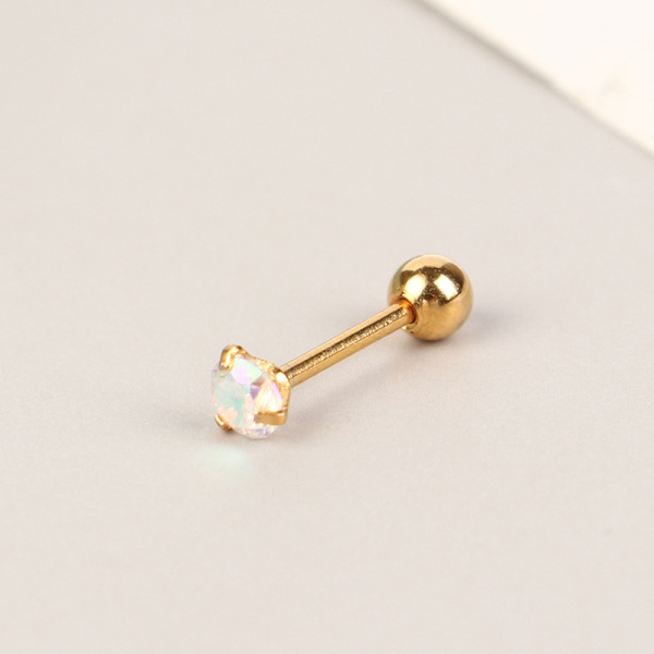 1 st Små öronstift Broskörhängen Färgglada glänsande mode J Gold 3MM