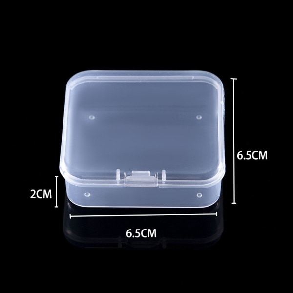 Mini firkantede æsker Klar plast smykker opbevaring sag Container D