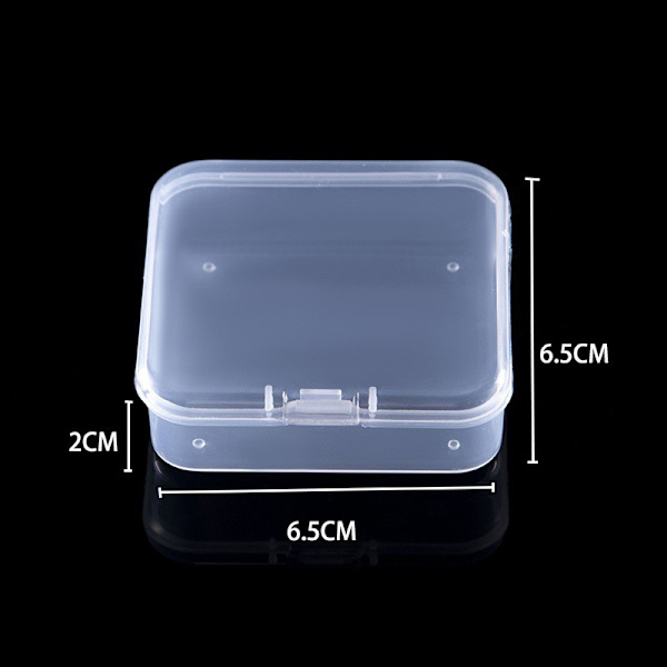 Mini fyrkantiga lådor Klar plast smycken case Container C