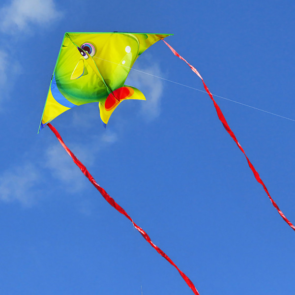Barnas tegneserie Animal Kite Fargerik Tropical Fish Kite Flyi Green