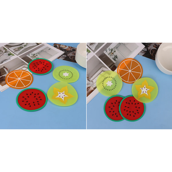 Coaster Silicone Cup Pad Hot Slip -eristysmatto juomapidike M watermelon