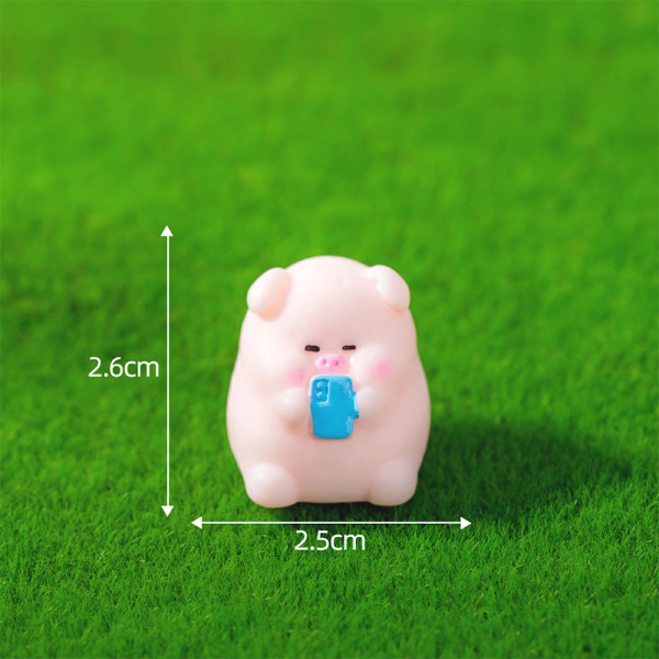 Mini e Funny Pig Figure Car Dashboard Ornament Desktop Resin Cr 6