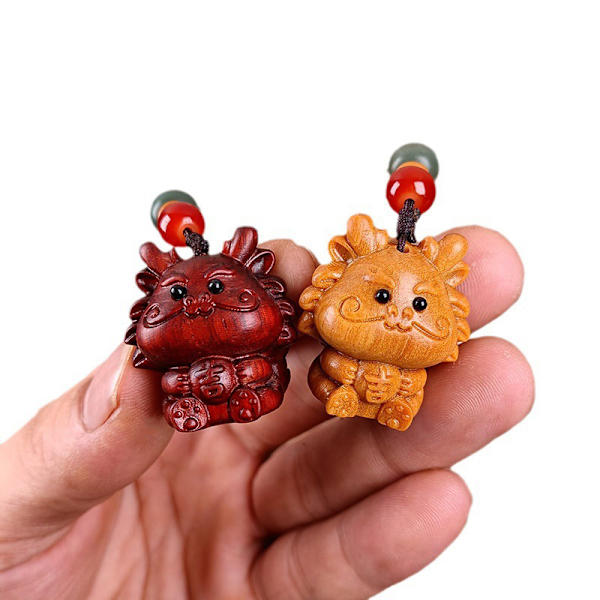 Style avaimenperä santelipuu Zodiac Dragon avaimenperä riipus sisustus Bapyrene sandalwood
