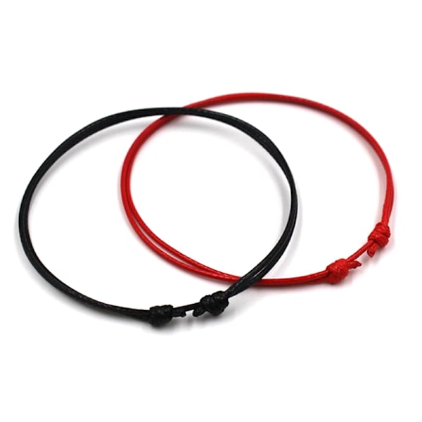 Tau Anklet Svart Hvit Rød Farge Justerbar Klassisk Herre Dame Black