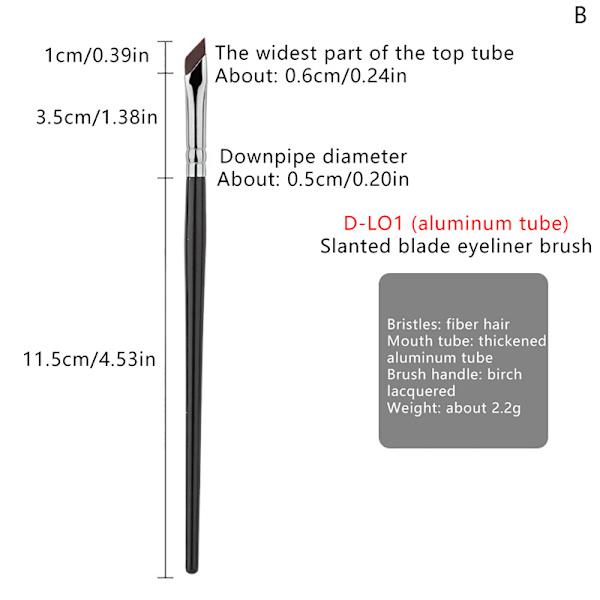 Upgrade Blade Eyeliner Brush Ultra Thin Fine Angle Flade øjenbryn B