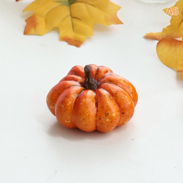 Mini kunstig Halloween-gresskardekor Simulering Vegetabilsk DI A6