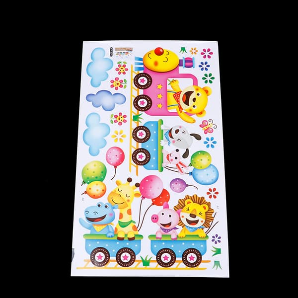 Dyr DIY Train Wall Sticker til børn Baby Room Nursery Home