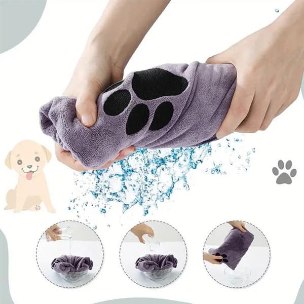 Mikrofiber kæledyrsbadehåndklæde broderet superblødt absorberende håndklæde