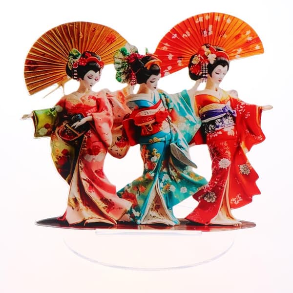 Tradisjonell Geisha Lett Akrylstatue Kontorpynt