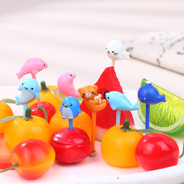 8 kpl Sarjakuva Kid Cake Hedelmä Hammastikku Bento Lounastarvikkeet P