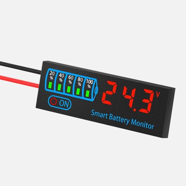 Smart batterimonitor DC 7-55V LED-skjerm med strømavbruddsminne for White