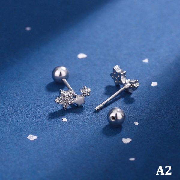 1 par studs øredobber Crystal Ear Stud Rustfritt stål Helix Ear A4